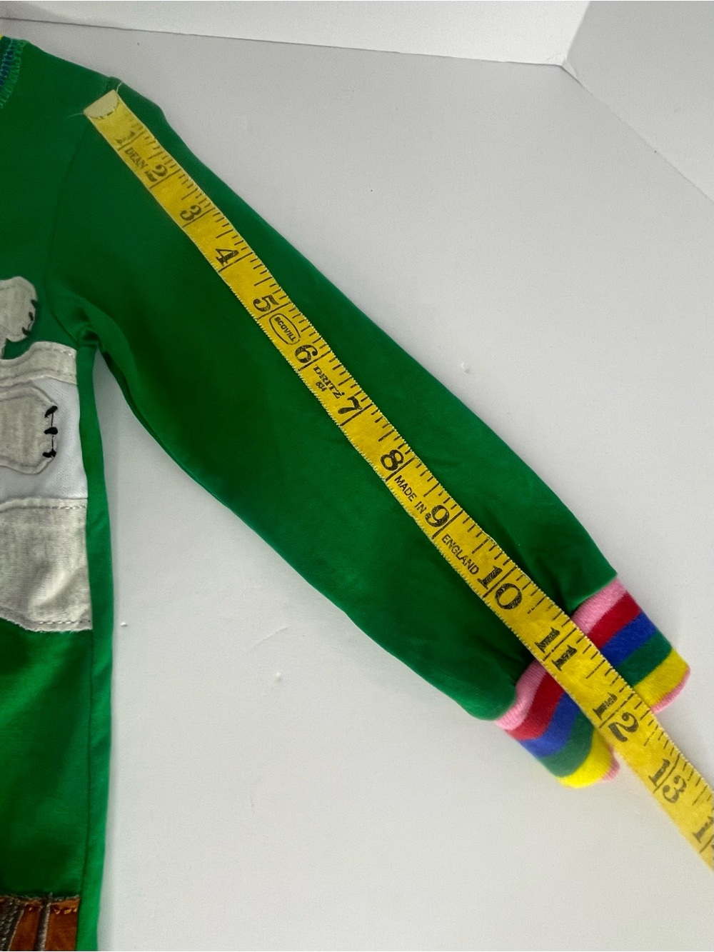 Green Kids Dress with Playful Cat Appliqués Crewneck LS 2Y - Picture 11 of 11